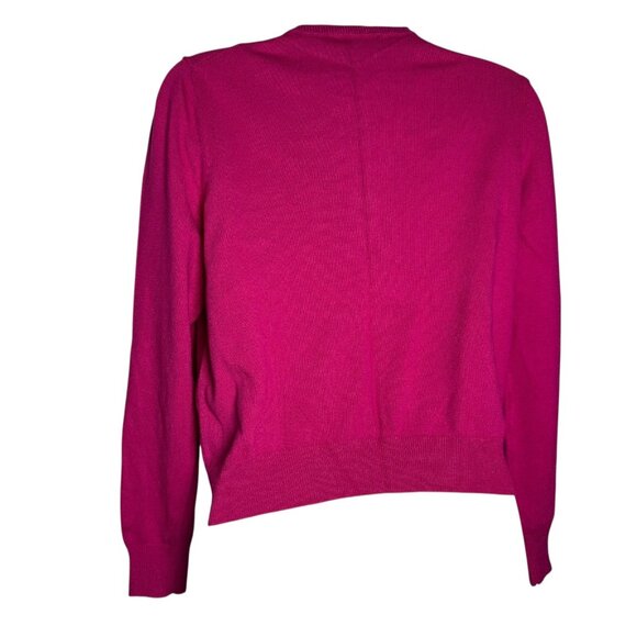 Ann Taylor Women’s Hot Pink Rhinestone Button Cardigan Size Medium P MP - Picture 3 of 8